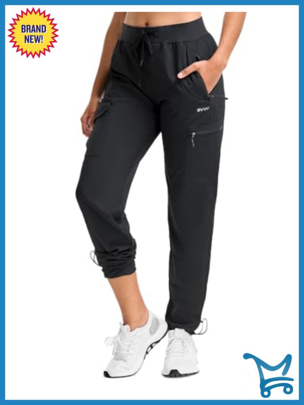 Women's Hiking Cargo Jogger Pants Lightweight Quick Dry Zip Pockets Outdoor